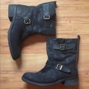 Rebels Black Buckled Ankle Boots